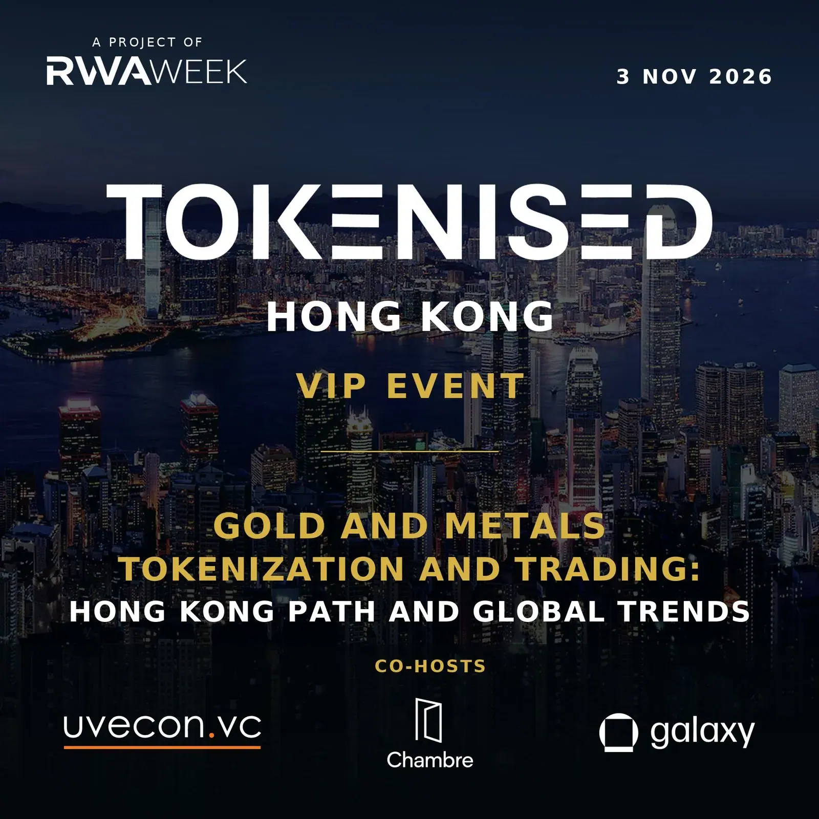 TOKENISED HONG KONG - VIP EVENT (HONG KONG FINTECH WEEK)