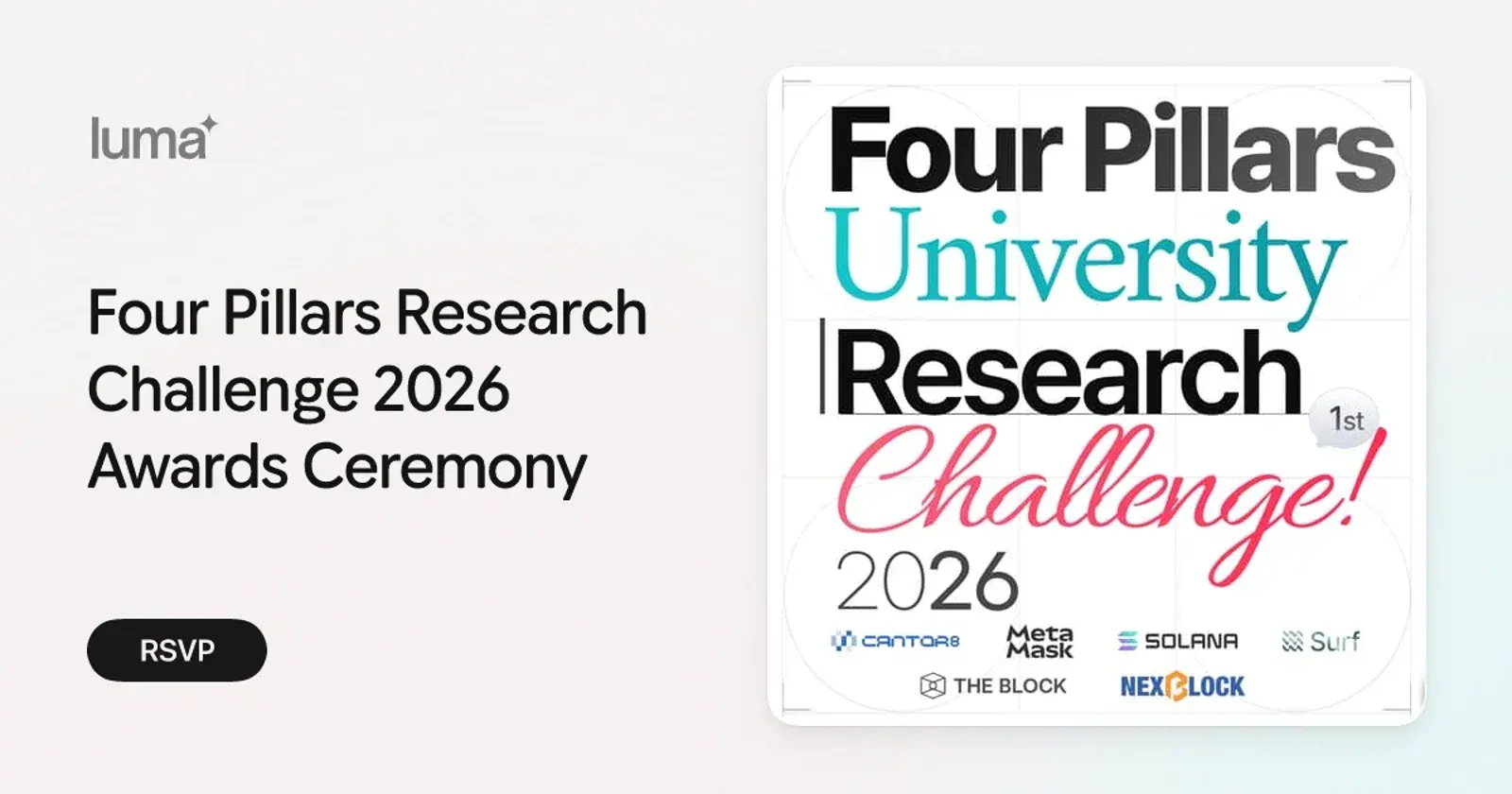 Four Pillars Research Challenge 2026 Awards Ceremony