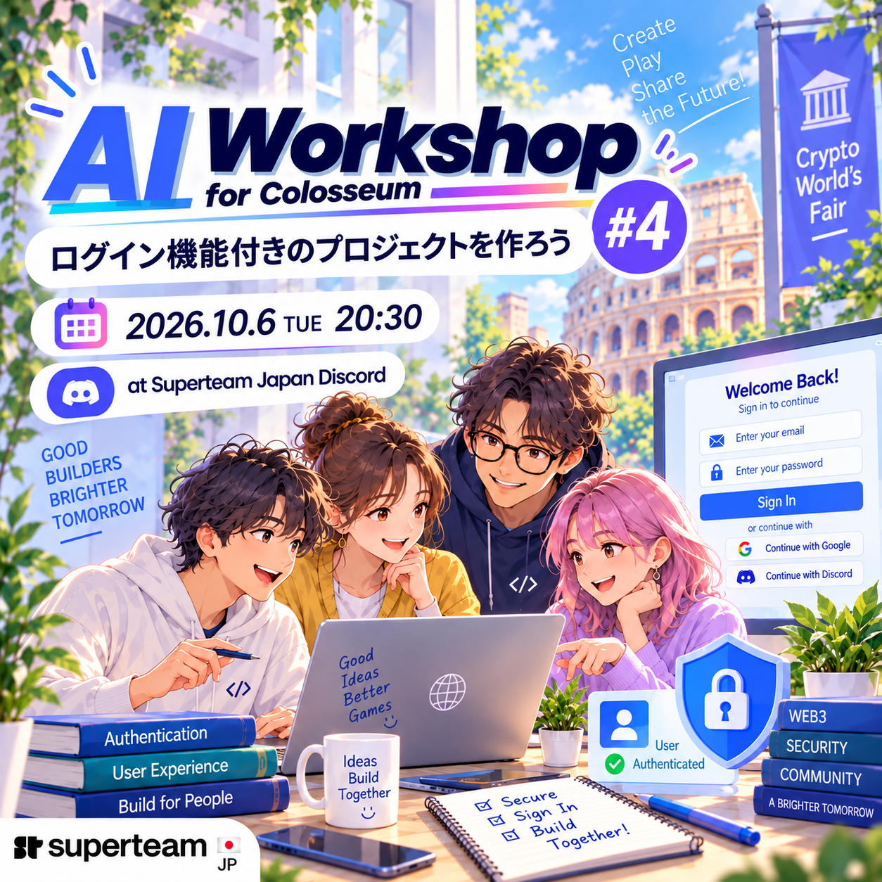 #4 AI Workshop for Colosseum|ログイン機能付きのプロジェクトを作ろう