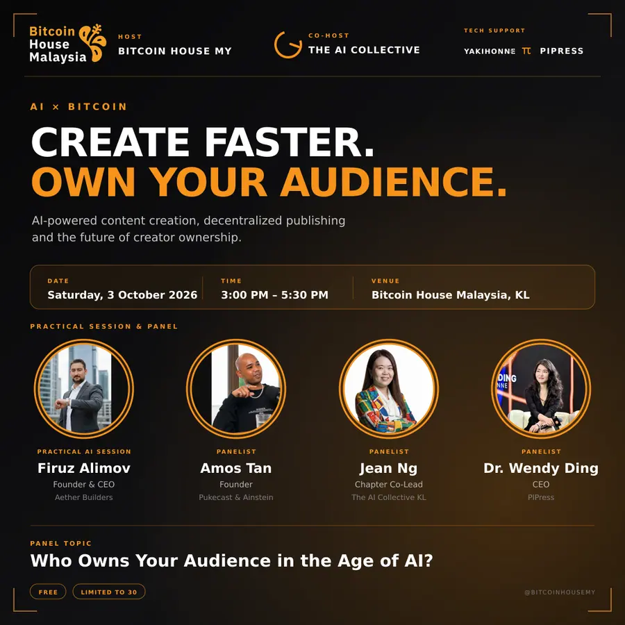 AI × Bitcoin: Create Faster, Own Your Audience