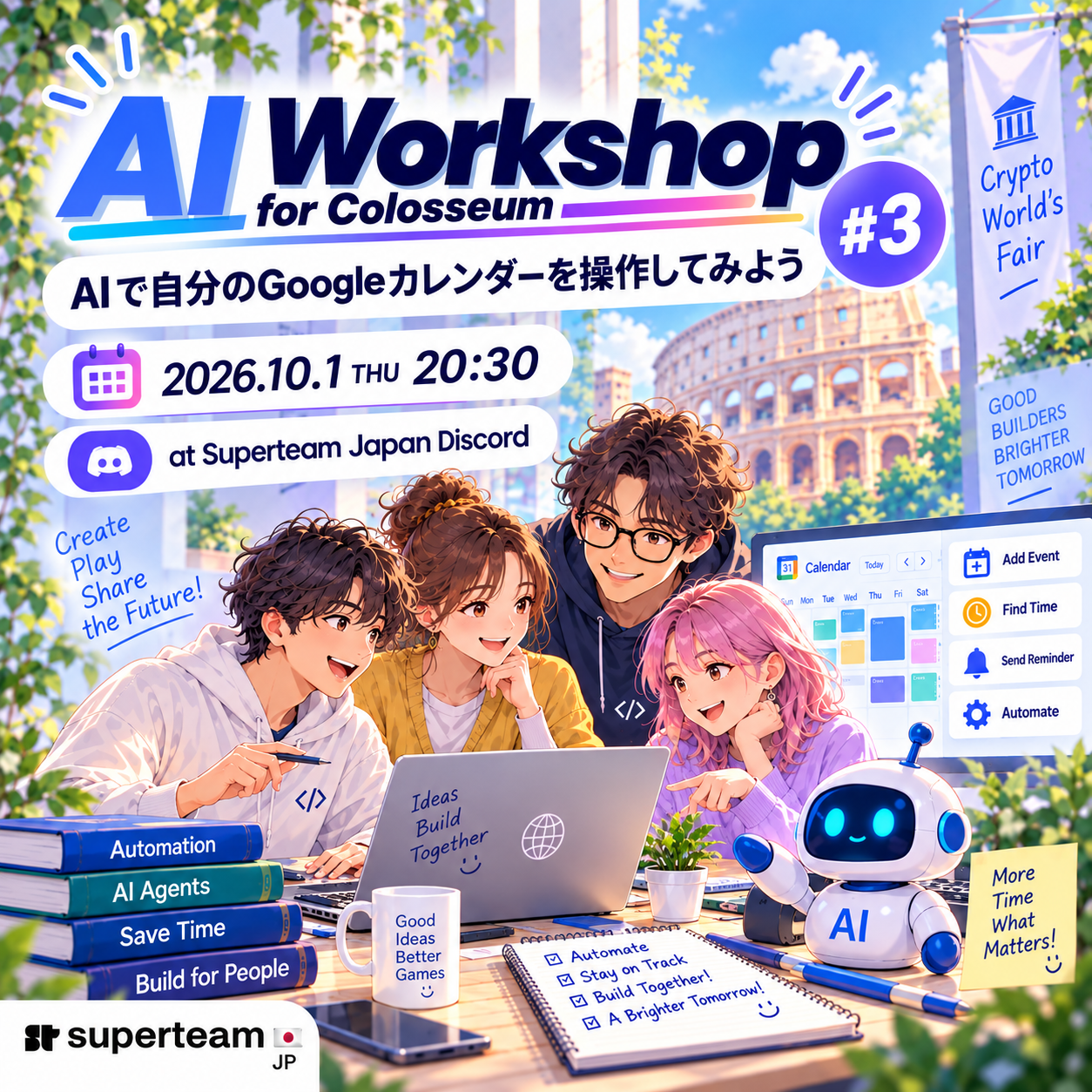 #3 AI Workshop for Colosseum|AIで自分のGoogleカレンダーを操作してみよう