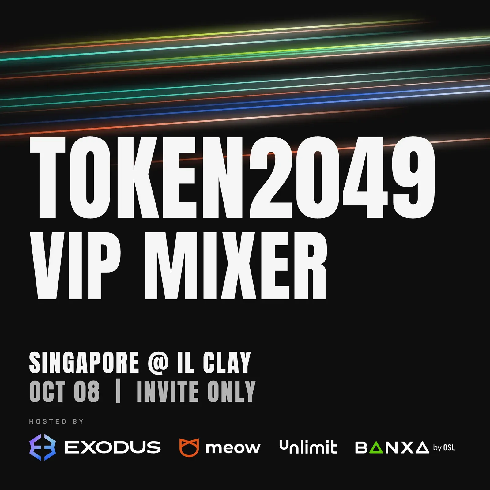 TOKEN2049 VIP Mixer, hosted by Exodus, Meow, Unlimit and Banxa