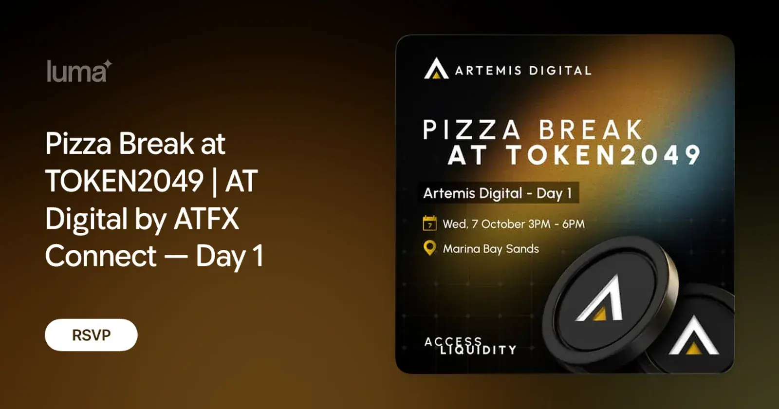 Pizza Break at TOKEN2049 | AT Digital by ATFX Connect - Day 1