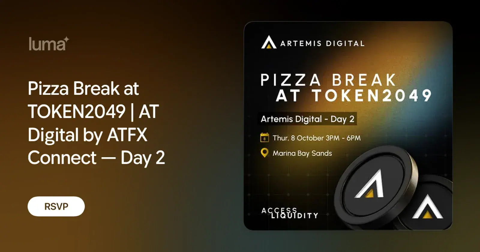 Pizza Break at TOKEN2049 | AT Digital by ATFX Connect - Day 2