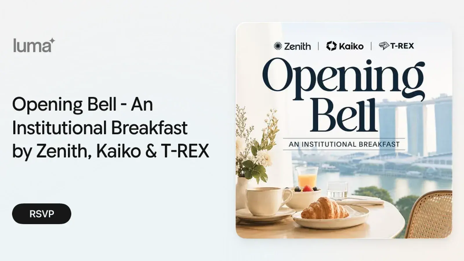 Opening Bell - An Institutional Breakfast by Zenith, Kaiko & T-REX