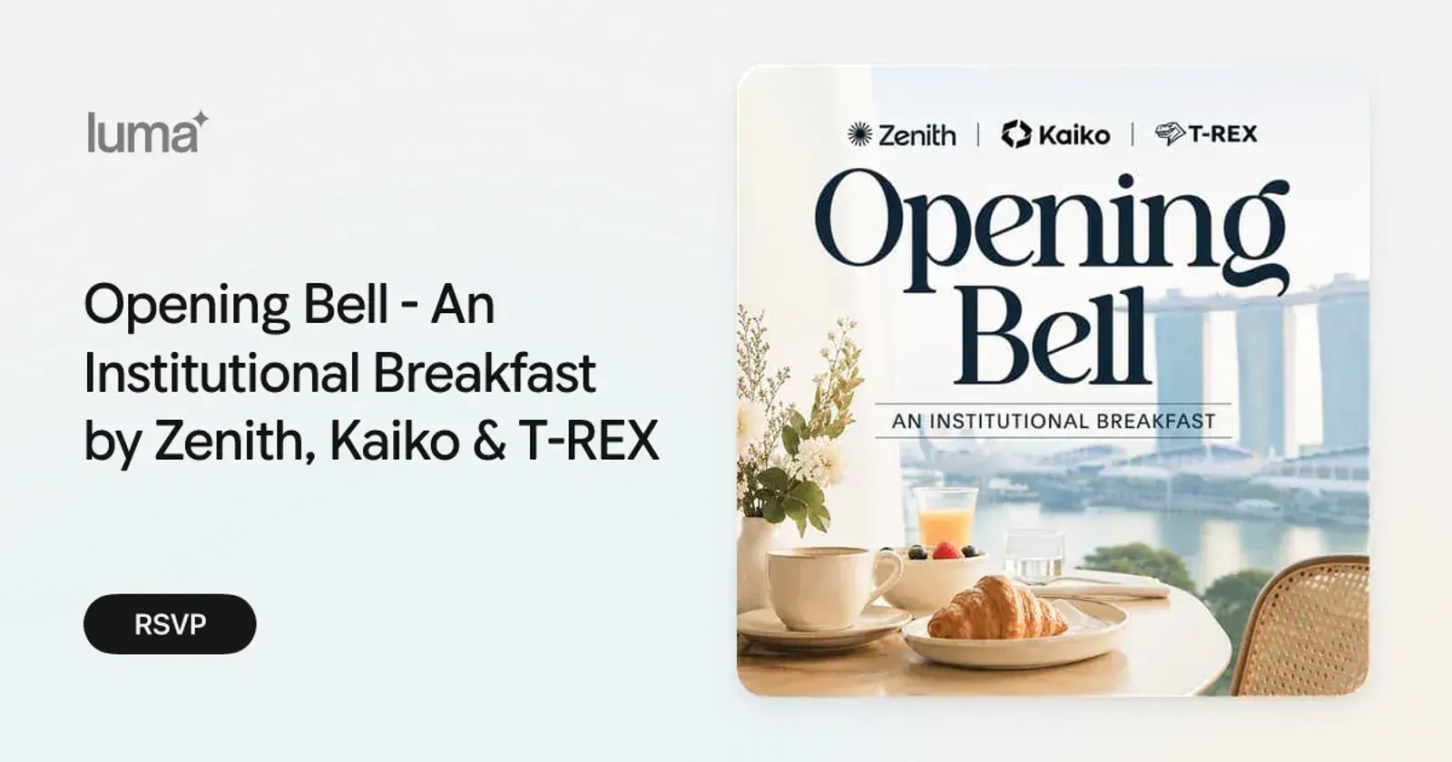 Opening Bell - An Institutional Breakfast by Zenith, Kaiko & T-REX