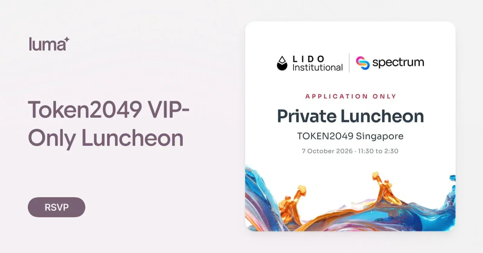 Token2049 VIP-Only Luncheon