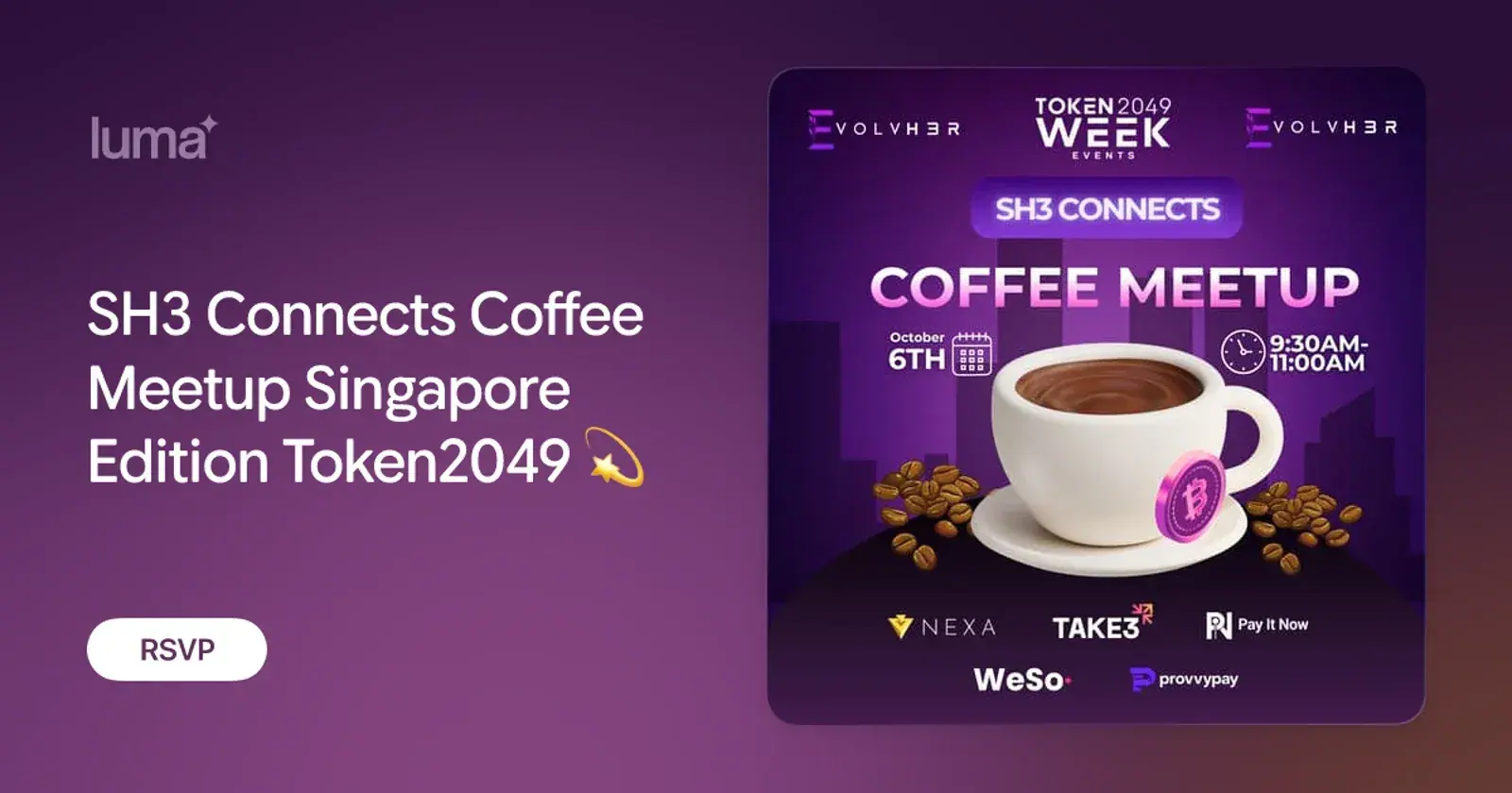 SH3 Connects Coffee Meetup Singapore Edition Token2049