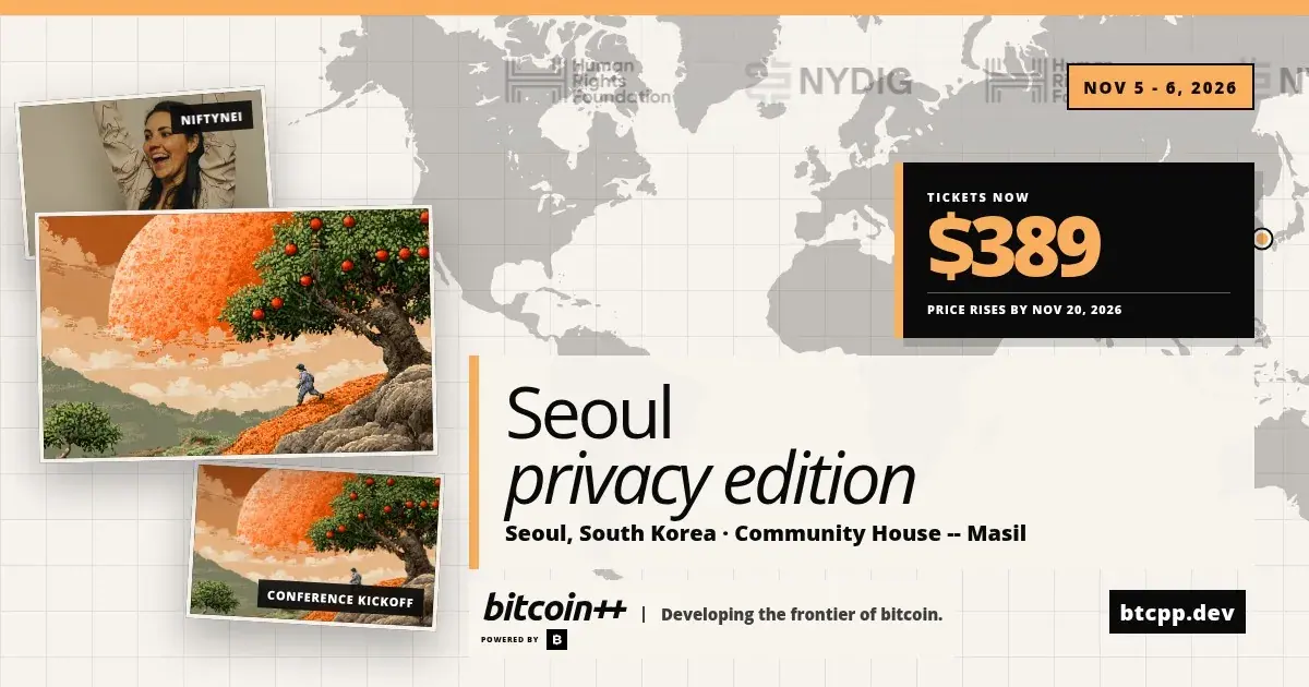 bitcoin++ Seoul, Privacy Edition 2026