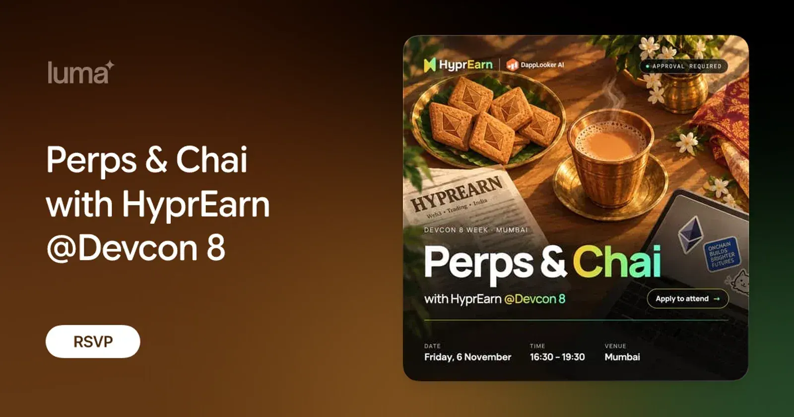 Perps & Chai with HyprEarn @Devcon 8
