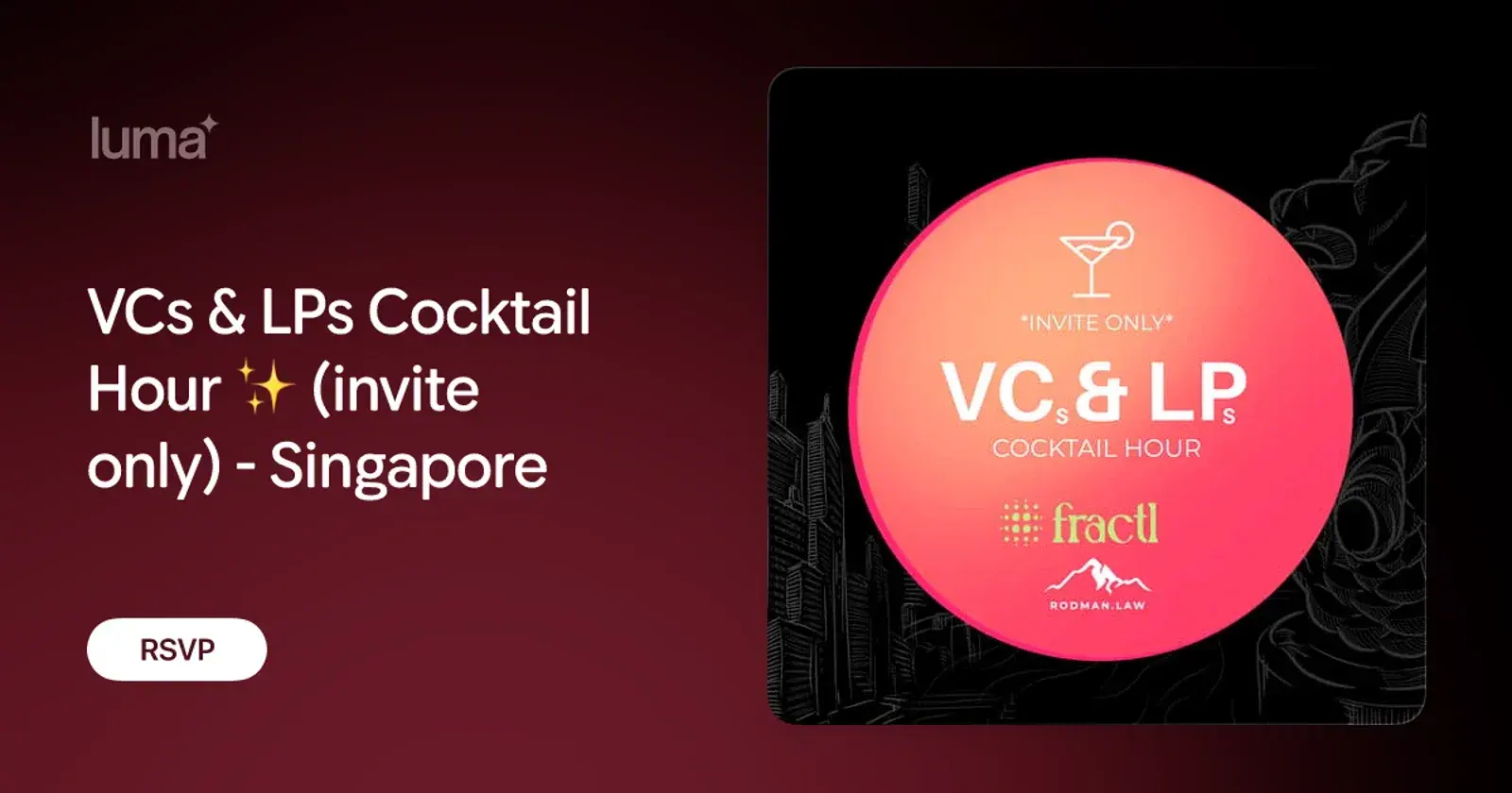 VCs & LPs Cocktail Hour (invite only) - Singapore