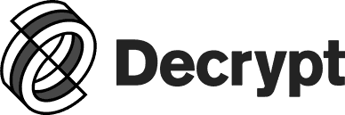 Logo of Decrypt media outlet, where Hashtag Web3 has been featured